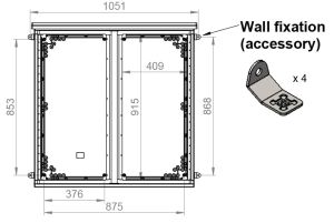 Outdoor enclosure 1000x1000x300 mm (HBT) standard door with rain roof