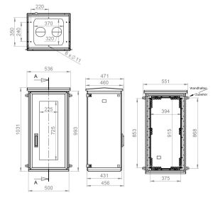 Outdoor housing 1000x500x420 mm (HWD) standard door with rain cover