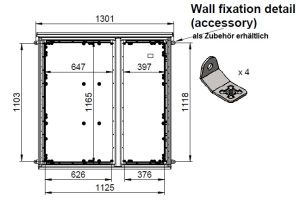 Outdoor housing 1250x1250x420 mm HBT 2-door with rain cover