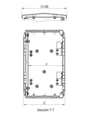 Plastic outdoor enclosure 500 x 500 x 300 mm (HBT) standard door with open cable entry