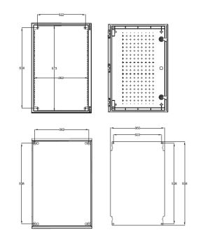 Kunststoff-Schaltschrank 600x400x230mm (HBT) IP66 mit Schwenkhebelgriff