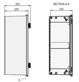 Kunststoff-Schaltschrank 600x400x230mm (HBT) IP66 mit Schwenkhebelgriff für PHZ - ohne Schloss