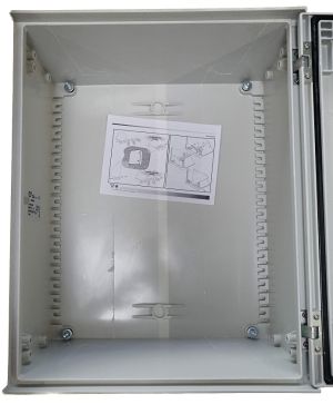 IP66 Plastic control cabinet 800x600x300mm (HWD) IP66 with swing lever and viewing window
