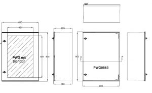 Plastic switch cabinet 800x600x300mm (HWD) IP66 with swing handle