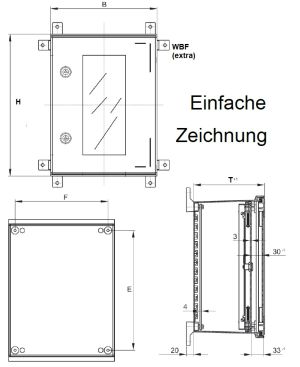 IP66 GFK Polyestergehäuse glasfaserverstärkter Kunststoff hellgrau 1-türig