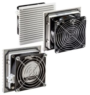 24V filter fan 60 m³/h DC 93x93/117x117mm with outlet filter + thermostat