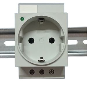 230V distribution built-in socket 16A VDE light grey with LED