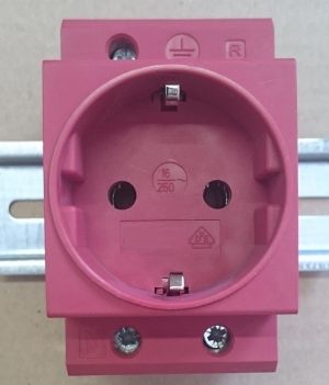 Verteiler-Einbausteckdose 230V 16A VDE rot