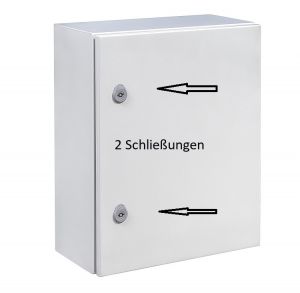 Schaltschrank 500x500x300 mm HBT Stahlblech 1-türig IP66 mit Montageplatte und Erdungsband