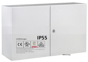 IDE GN8010030/PD IP55 metal control cabinet 800x1000x300 mm HWD 2-door double door with galvanized metal mounting plate and earth strap