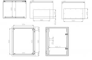 Metal control cabinet 500x400x300 mm HBT IP66 single door