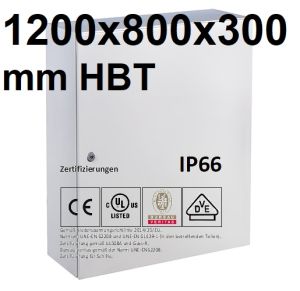 Schaltschrank 1200x800x300 mm HBT Stahlblech 1-türig IP66