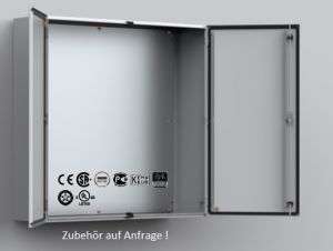 Sheet steel control cabinet 1400x1000x300mm HWD with mounting plate