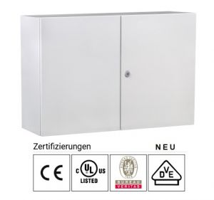 IDE GN5010030/PD Sheet steel wall control cabinet 500x1000x300 mm HWD 2-door IP55 double-door cabinet with mounting plate and earthing strap