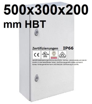 metal control cabinet 500x300x200 mm HBT IP66 single door