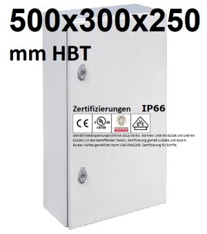 Wandschaltschrank 500x300x250 mm HBT VDE UL IP66 1-türig