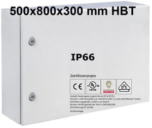 control cabinet 500x800x300 mm HWD 1-door IP66 with mounting plate