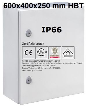 Wall Mounting Enclosure RAL7035 IP66 single door HBT 600x400x250
