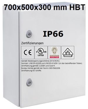 IP66 Schaltschrank 700x500x300 mm HBT VDE UL zertifiziert Stahlblech