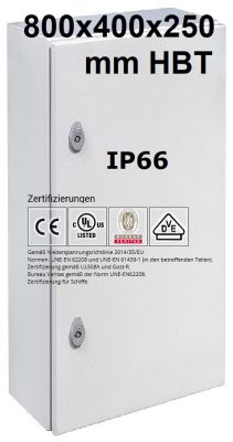 IP66 control cabinet 800x400x250 mm HBT VDE UL certified