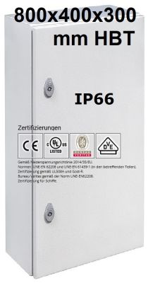 IP66 control cabinet 800x400x300 mm HBT VDE UL