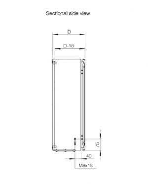 IP66 Stahlblech Schaltschrank 760x760x210 mm HBT 1-türig mit Montageplatte