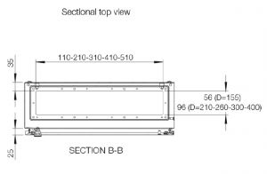 control cabinet 600x380x210 mm HBT IP66 sheet steel 1-door with mounting plate