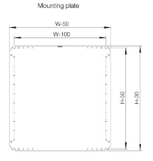 IP66 Stahlblech Schaltschrank 760x760x210 mm HBT 1-türig mit Montageplatte