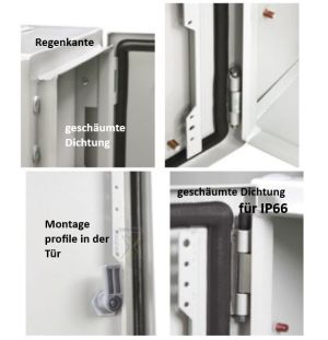 Wall Mounting Enclosure HBT 1000 x 600 x 250 RAL7035 IP66 single door