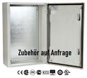 control cabinet 600x380x210 mm HBT IP66 sheet steel 1-door with mounting plate