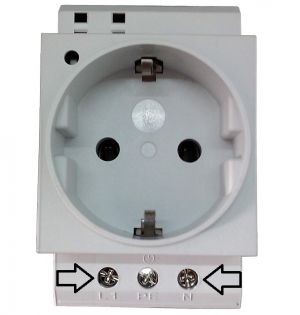 Verteiler Einbausteckdose 230V 16A VDE hellgrau mit LED