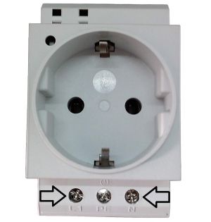 230V distribution built-in socket 16A VDE light grey with LED