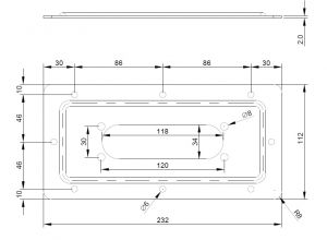 IDE Adapter-Flanschplatte FP2 112x232mm - Neu