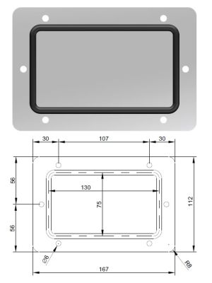 Ersatz-Flanschplatte FP1 klein 65x120mm neu