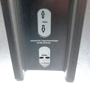 1m Tragschiene hoch 35x15mm BxH verzinkt gelocht - 15x6,2mm