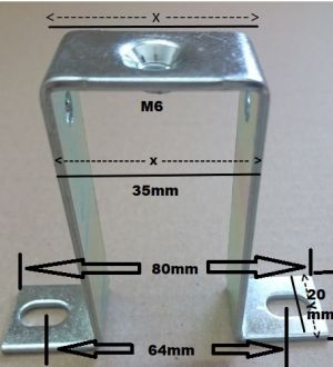 25mm mounting rail support TST - M6