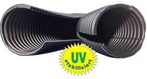 10m TWIN corrugated pipe 2-part NW50 (ø 53.9 / 43.9 mm) UV-stabilized double slot lockable for outdoor solar photovoltaics