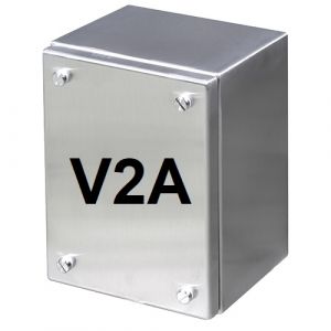 V2A Edelstahl Klemmenkasten 400x400x135 mm glatt IP66 AISI 304L