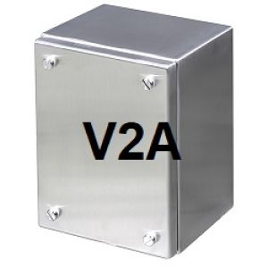 V2A stainless steel terminal box 150x150x135 mm smooth IP66 AISI 304L