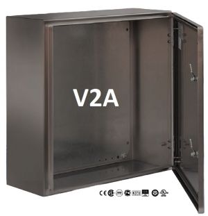 V2A Schaltschrank 600x600x300 mm (HBT) Edelstahl Wandgehäuse mit Montageplatte