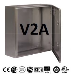 V2A stainless steel housing 1000x800x300mm HBT 1-door IP66 AISI 304L control cabinet with mounting plate