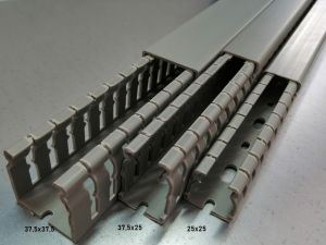 10x 1m Verdrahtungskanal 37,5x25 mm incl. Deckel HxB grau RAL7030