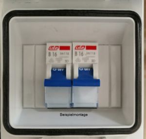 IP65 Verteilergehäuse AP Verteiler 1x 4TE plombierbar 2x vorgebohrt 1xM25 mit Tragschiene