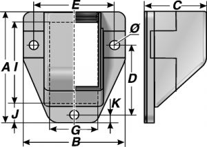 Flange connection black for corrugated pipe NW23
