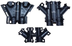 Y-Manifold NW 13-10-13 black hinged for automotive corrugated pipe NW13 NW10