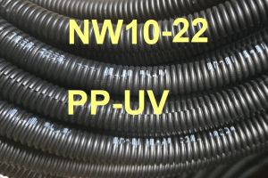 50m corrugated conduit NW13 slotted uv-resistant as outdoor cable protection