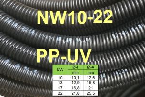 10m Wellrohr NW22 UV-beständig - geschlitzt