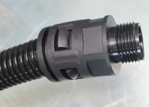 Corrugated pipe fitting NW17 straight to M20 - black MIC