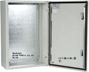 IP66 Schaltschrank 1000x800x300 mm HBT Stahlblech 1-türig mit Montageplatte