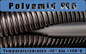 Wellrohr NW50 PA6 flex Kabelschutz geschlitzt schwarz